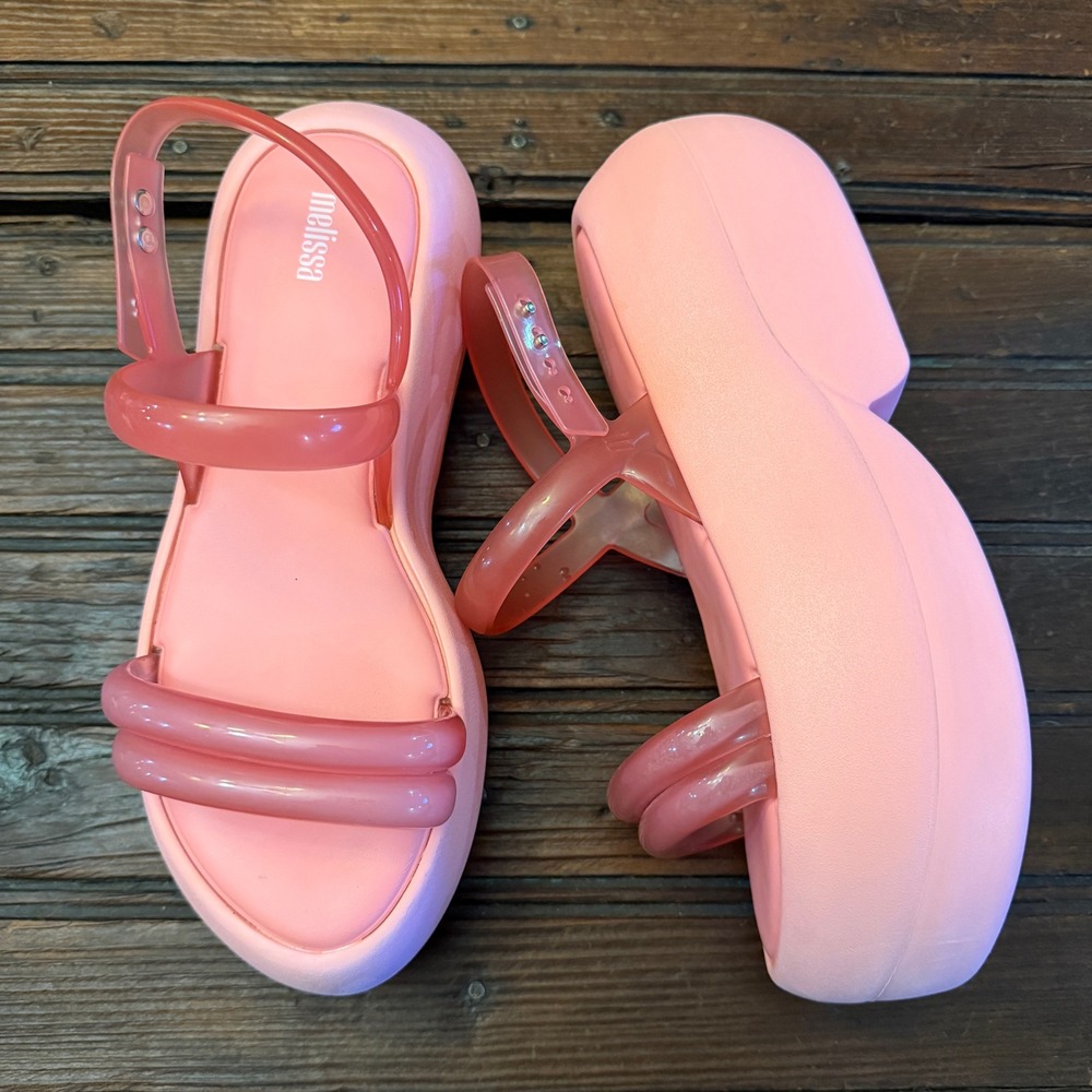 Melissa Airbubble Platform Sandals Rosa Pink Jelly Slingback 10 Barbiecore Funky